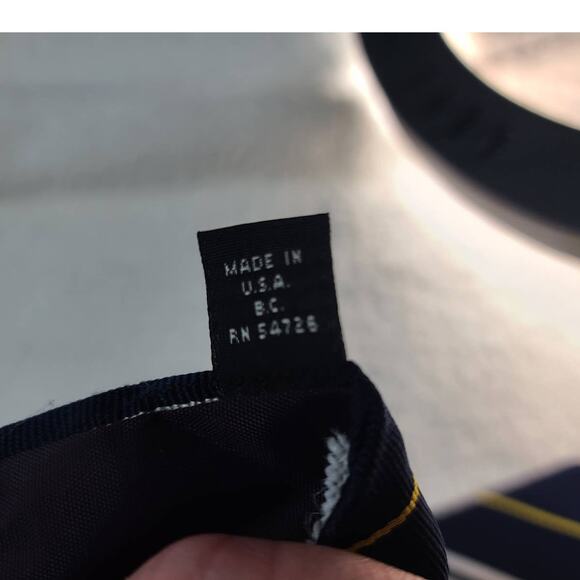 Tom James Royal Army Service Corps blue silver yellow stripe silk tie - Picture 7 of 8